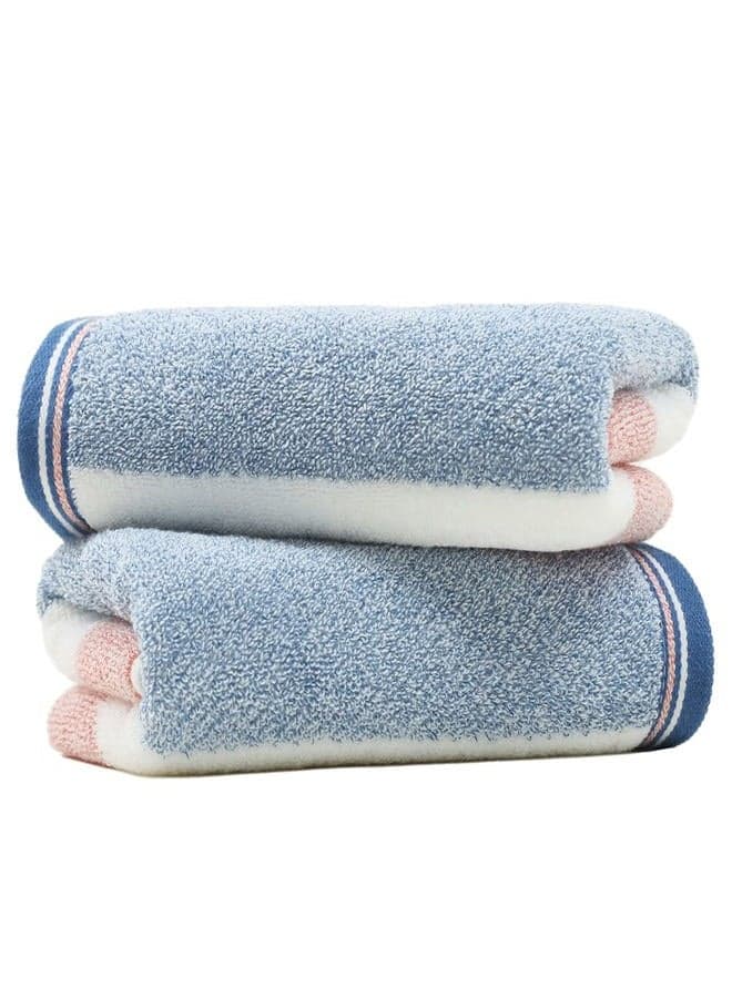 Pink & Blue Striped Hand Towel 100% Cotton Soft Ultra Absorbent 2PC Hand Towel Set for Bathroom Decorative 13 x 29 Inch