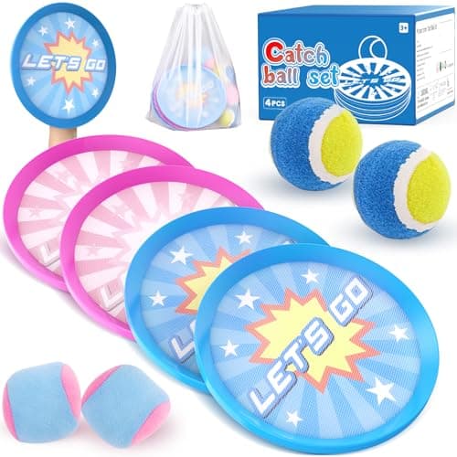 4Pcs Catch Ball Game for Kids Outdoor Toys for Age 37 Beach Toy for Ages 813 Ball Sports Toys for Kids and Adults Family School Outdoor Games for 35 69 10 Year Old Boys Girls