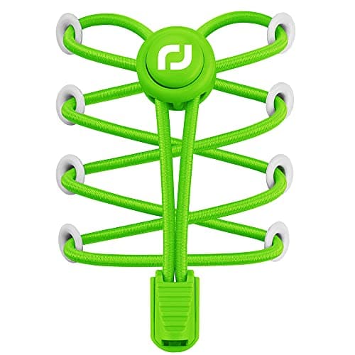 RJ-Sport Elastic No Tie Shoelaces - Quick to Install No tie Shoelaces for Adults (Number 015 - Green)