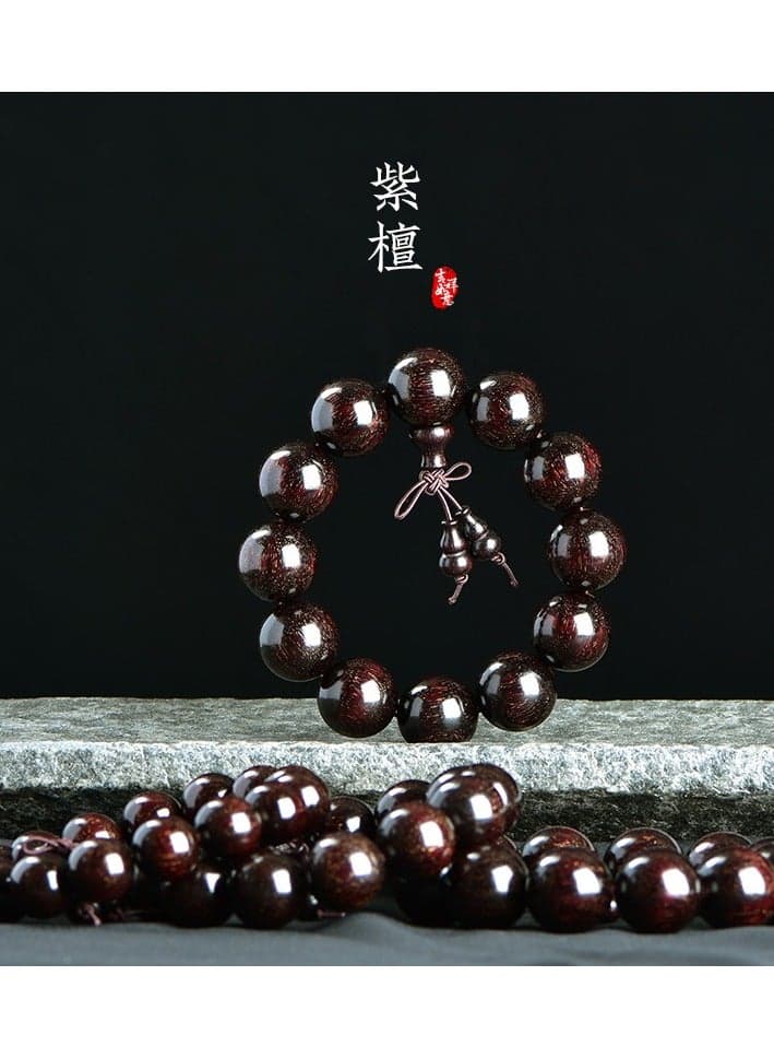 Natural Sandalwood Beads Hand String Men's Plate Play Wood Purple Sandalwood Yellow Pear Agarwood Wood Beads Cultural Play Bracelet Prayer Beads