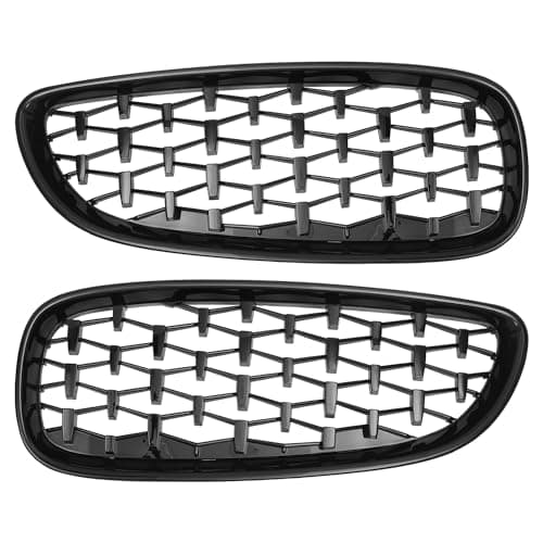 X AUTOHAUX Front Hood Bumper Grille Grill for BMW Z4 E89 2009-2016 No.51137181547/51137181548 Front Bumper Kidney Grille Grill Diamond Star Black 1 Pair