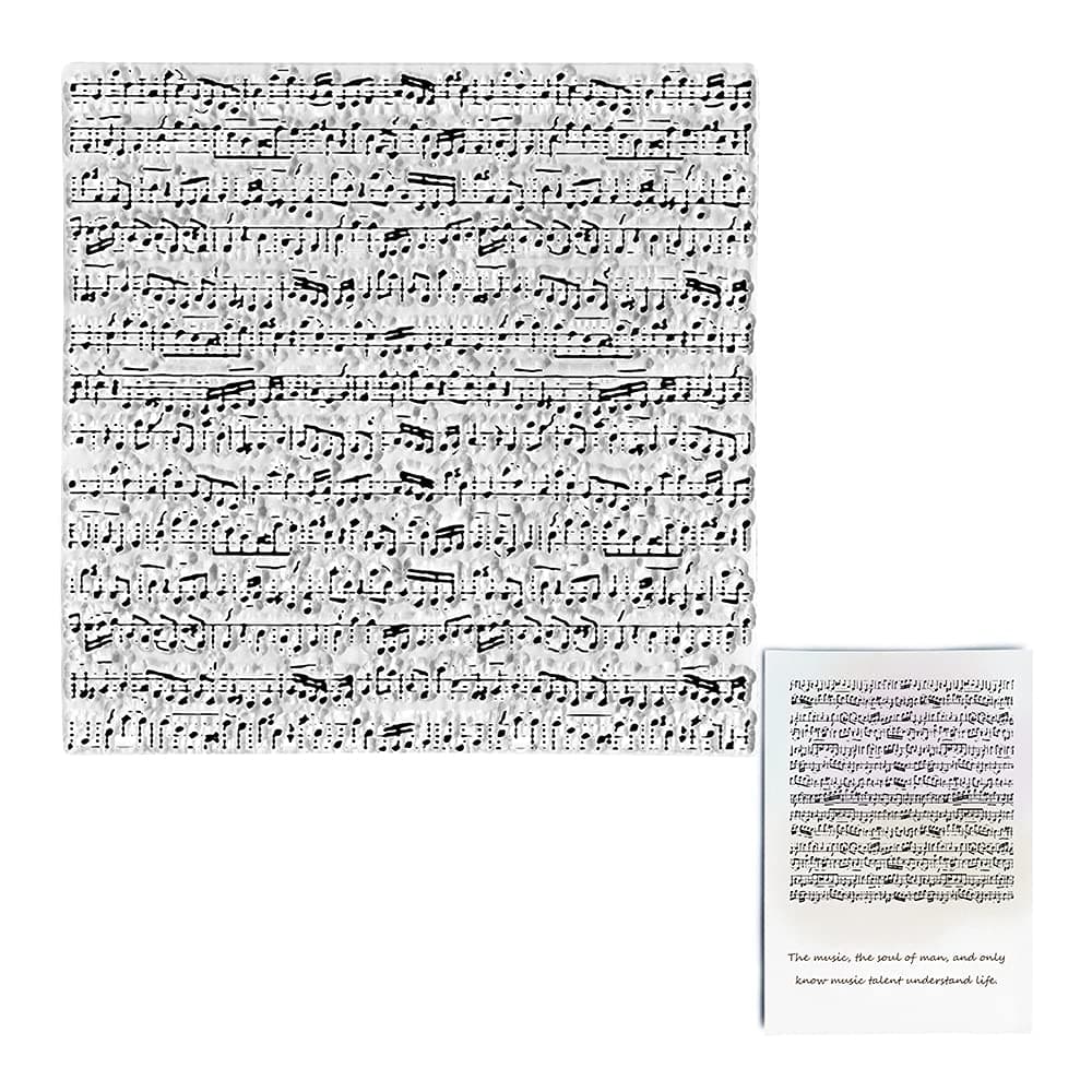 Music Score Background Clear Stamps for Card Making Decoration DIY Scrapbooking Music Notes Transparent Rubber Seal Stamps for Photo Card Album Crafting Supplies