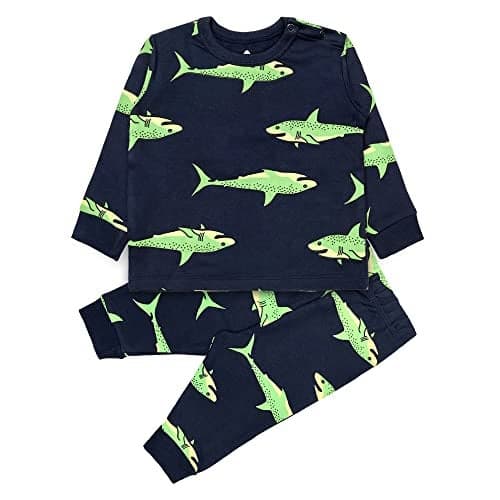 Real Basics Boys & Girls Cotton Fleece Printed Clothing Sets - Unisex Winter Clothing Sets Full Sleeve T-Shirt & Pant (Srk AOP_3-4 years), Dark Blue