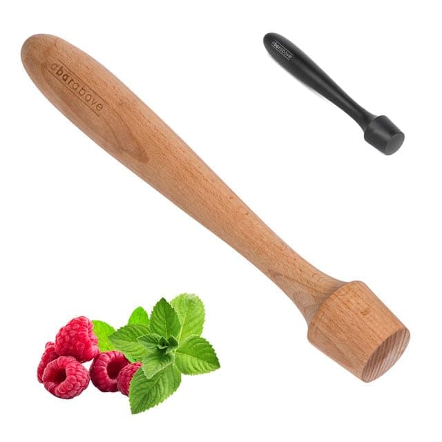 A Bar Above Wooden Muddler for Cocktails 12Inch Long Cocktail Muddler Perfect to Crush Fruit Pressing Mint and Sugar Cubes Mint Muddler to Make Mojitos Essential Bar Tools for Cocktail Set