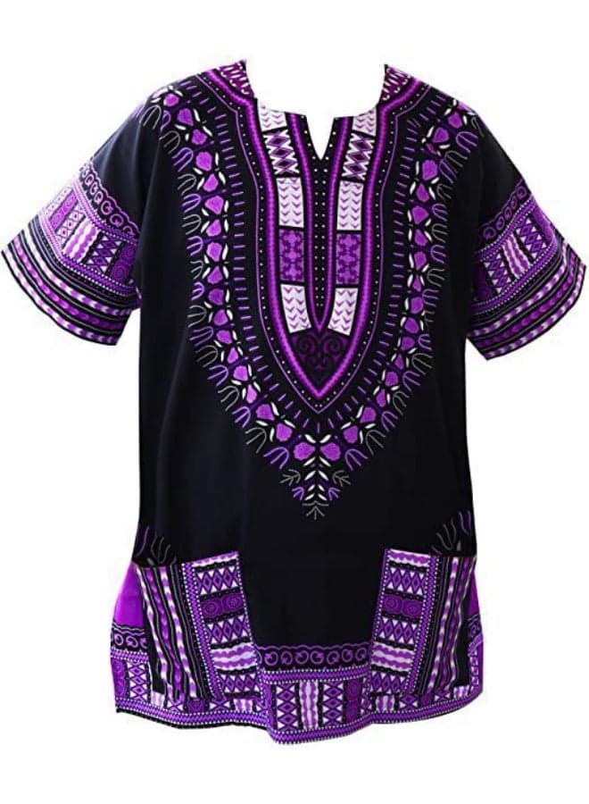 RaanPahMuang Brand Unisex Bright African Dashiki Cotton Shirt