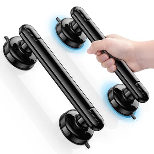 JOTPE 2 Pack Grab Bars for Bathtubs and Showers No Drilling Removable Shower Grab Bar Easy to Install Heavy Duty Suction Grab Bars for Shower Safety Shower Handle for Balance 11 inch
