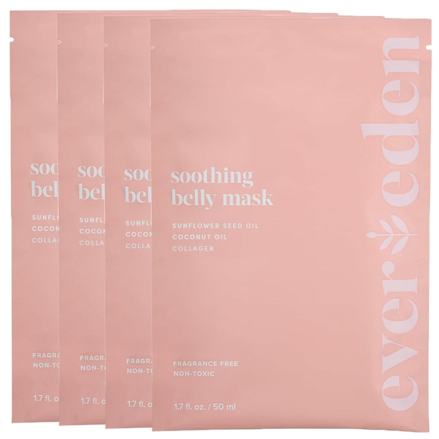 Evereden Soothing Belly Mask 4 Belly Masks for Pregnant Women One Size Hydrating Nourishing Soothing Pregnancy Skin Care Belly Masks Clean Vegan Pregnancy Maternity Products