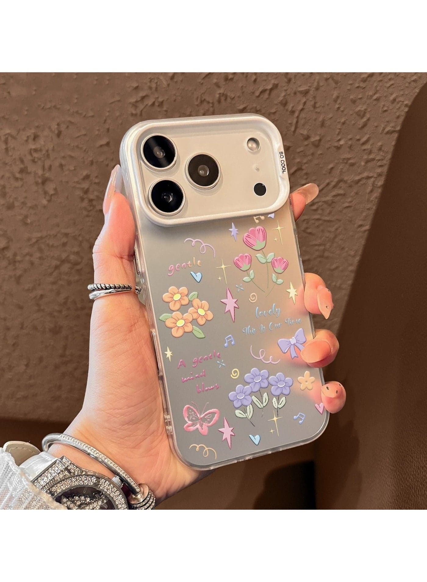 iPhone 17 Pro Max Case - Floral Stars erflies Minimalist Cartoon Cute Shockproof Soft Case