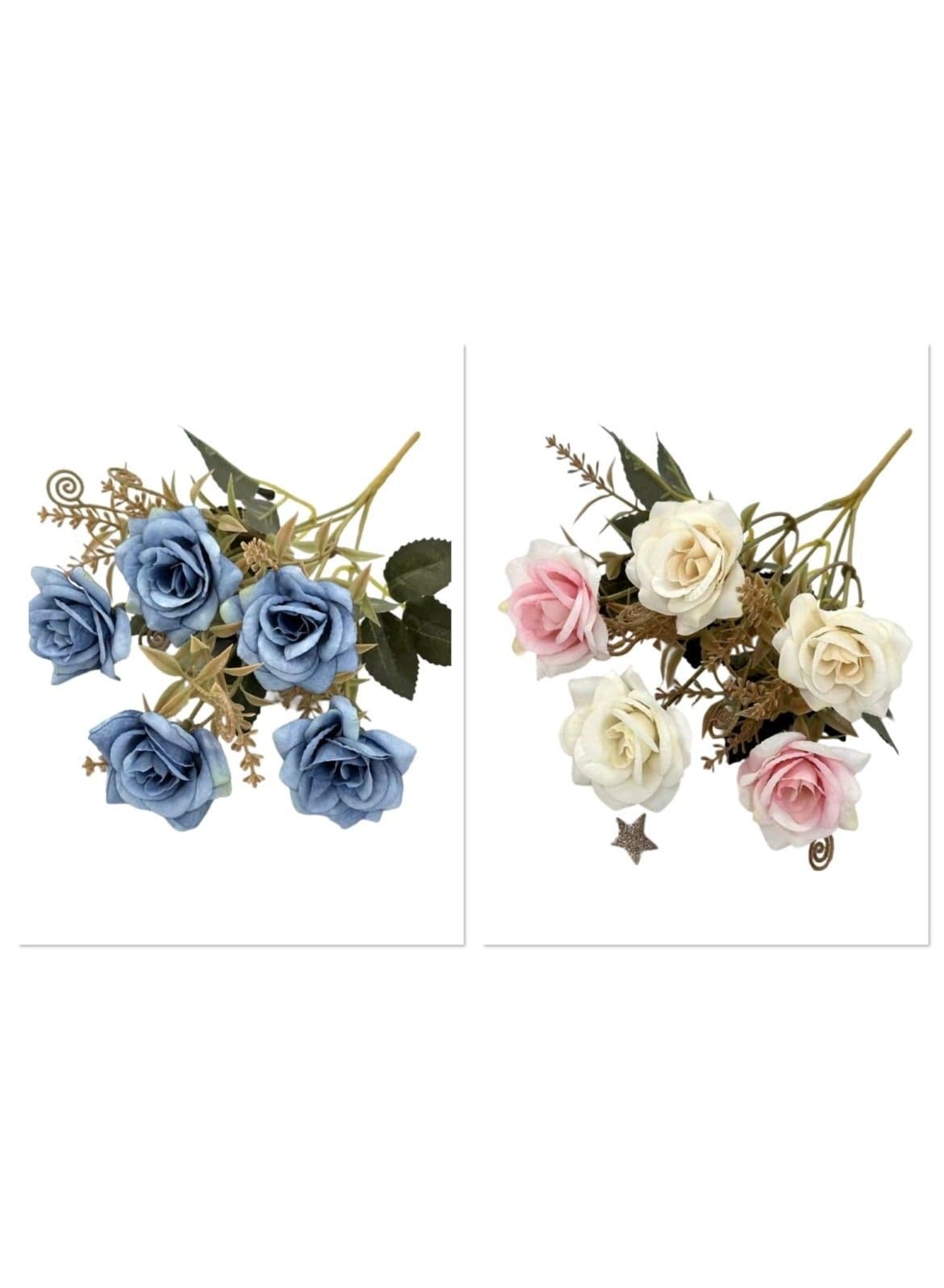 Pack Of 2 Artificial Flower Decor for Home, Parties, and Weddings Assorted