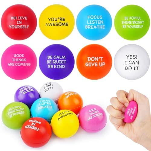 SHQDD Stress Balls for Adults 8PCS Foam Stress Relief Toys for Kids Adults Bulk Squeeze Balls for Office Relief Employee Appreciation Classroom Prizes Student Gifts Perfect Party Favors