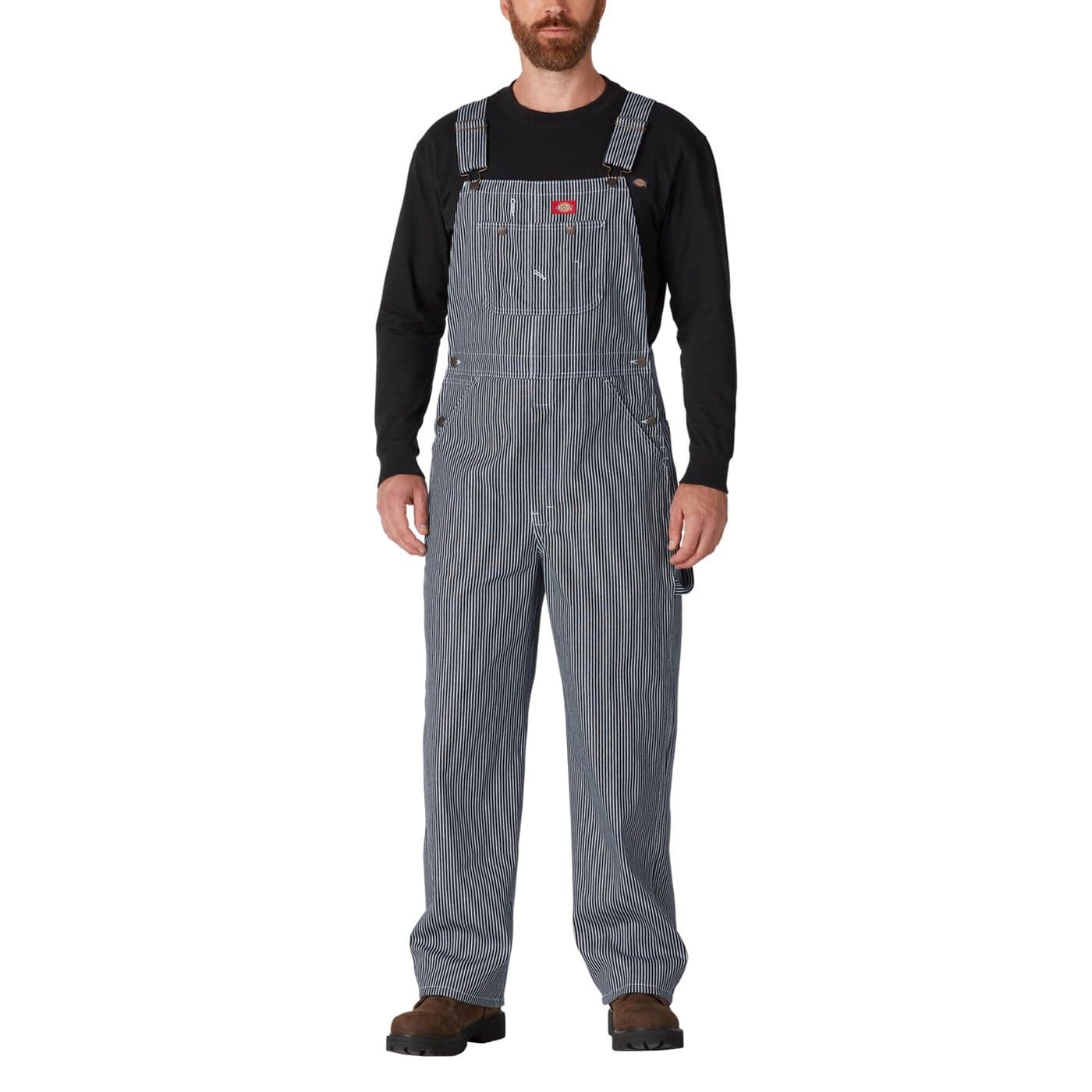 Dickies Mens Bib Overalls and Coveralls Workwear Apparel Hickory Stripe 34W x 30L US
