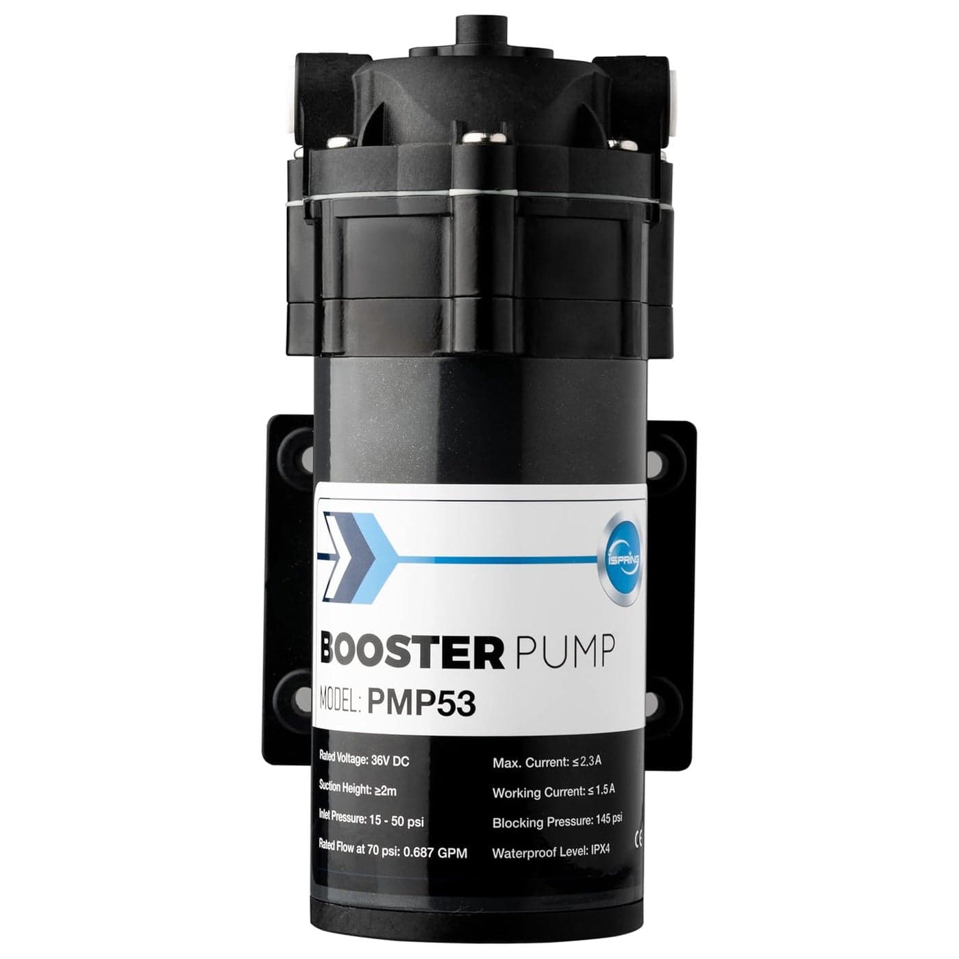 iSpring PMP53 Booster Pump for RCS5T Reverse Osmosis System Replacement Pump for iSpring RCS5T Upgraded Version of PMP500 with the Prewired QuickConnection Black