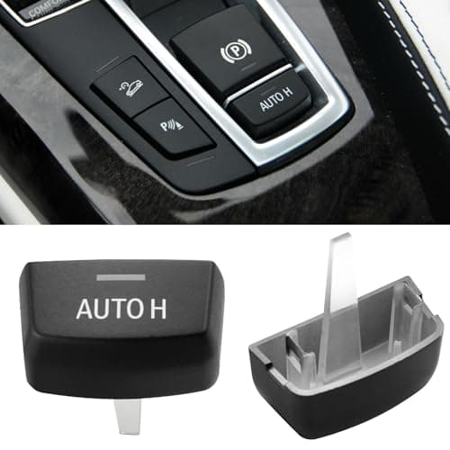 Jaronx Compatible with BMW Parking Brake Auto Hold Button 5‘ F10/6’ F12/7' F01/X3 F25/X4 F26/X5 F15/X6 F16, E-Brake AUTO H Electronic Parking Switch Buttons Cover Replacement for BMW