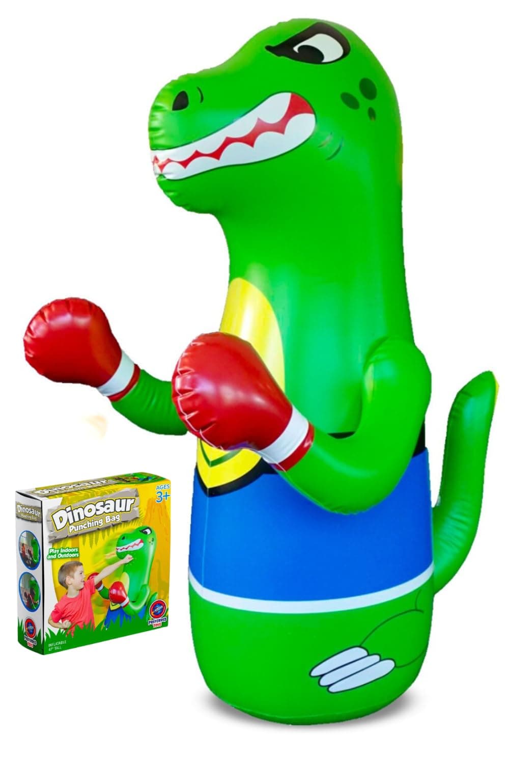 Preferred Toys - Bop Bag Inflatable Punching Dinosaur Toy with Instant Bounce Back for Kids (47" Height)