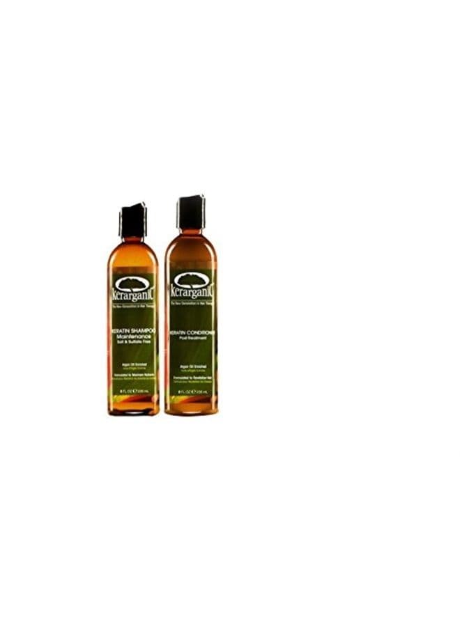 Organic Salt & Sulfate Free Shampoo and Conditioner 08oz - Keratin Post-Treatment Set - Professional Moisturizing Shampoo and Conditioner for Damaged, Thin and Dry Hair