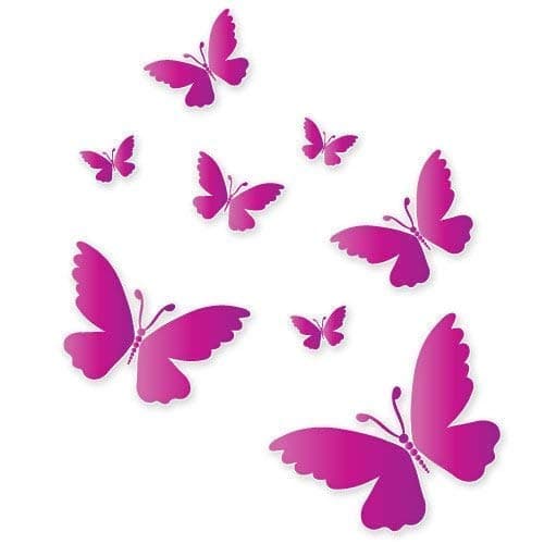 Pink Butterflies Beautiful Set of 8 Vinyl Stickers Car Phone Helmet Bumper Sticker Decal