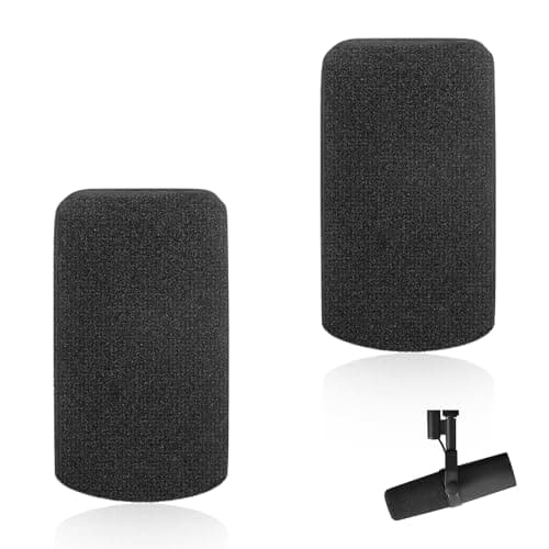 2PCS Microphone Pop Filter Foam Cover Compatible with Shure SM7B SM7dB, Windscreen Replacement for Noise Reduction