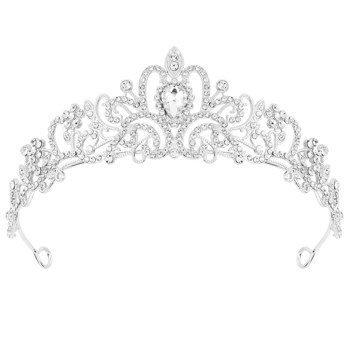 CIEHER Silver Tiara Crowns for Women Girls Princess Crown Tiaras for Women Bridal Wedding Prom Quinceanera Birthday Crown Christmas Crown Gifts Hair Accessories for Women Girls