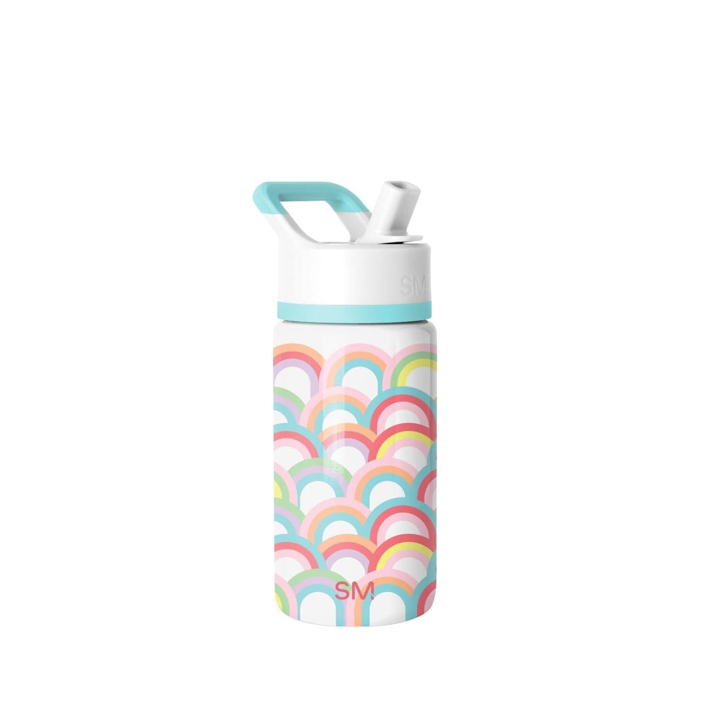Simple Modern Kids Summit Water Bottle with Straw Lid 14oz Stainless Steel Cup Insulated Tumbler for Toddlers School Rainbow Spark