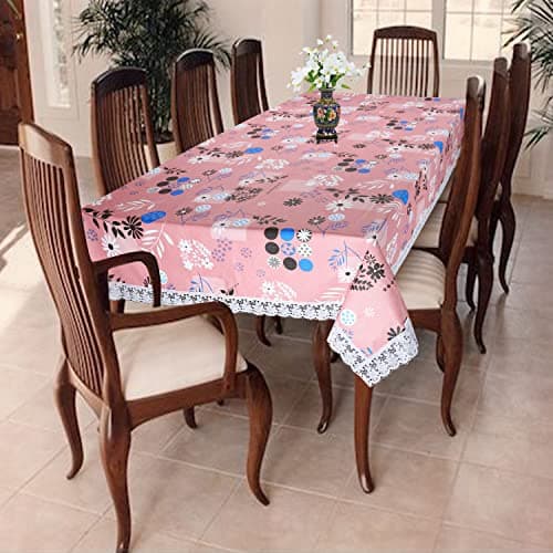 Homerz Premium 6-8 Seater Table Cover, Waterproof and Dustproof (Smooth Pink, 60x90 inch- 6-8 Seater)