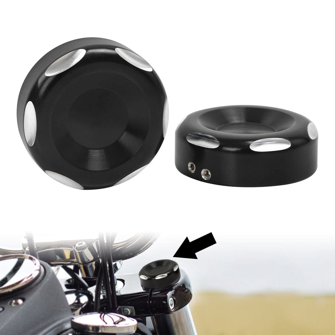 WOWTK Upper Fork Stem Covers for Harley Softail Standard Street Bob and Low Rider 20182021Dyna Fat Bob Low Rider 20112021Sportster XL1200 XL883 20142021Black