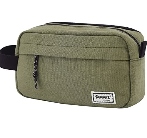 Sooez Big Capacity Pencil Pen Case, Upgraded Canvas Pencil Pouch Large Pencil Bag Organizer, Separate Compartments Easy Grip Handle, Aesthetic Supply for School Teens Adults, Army Green