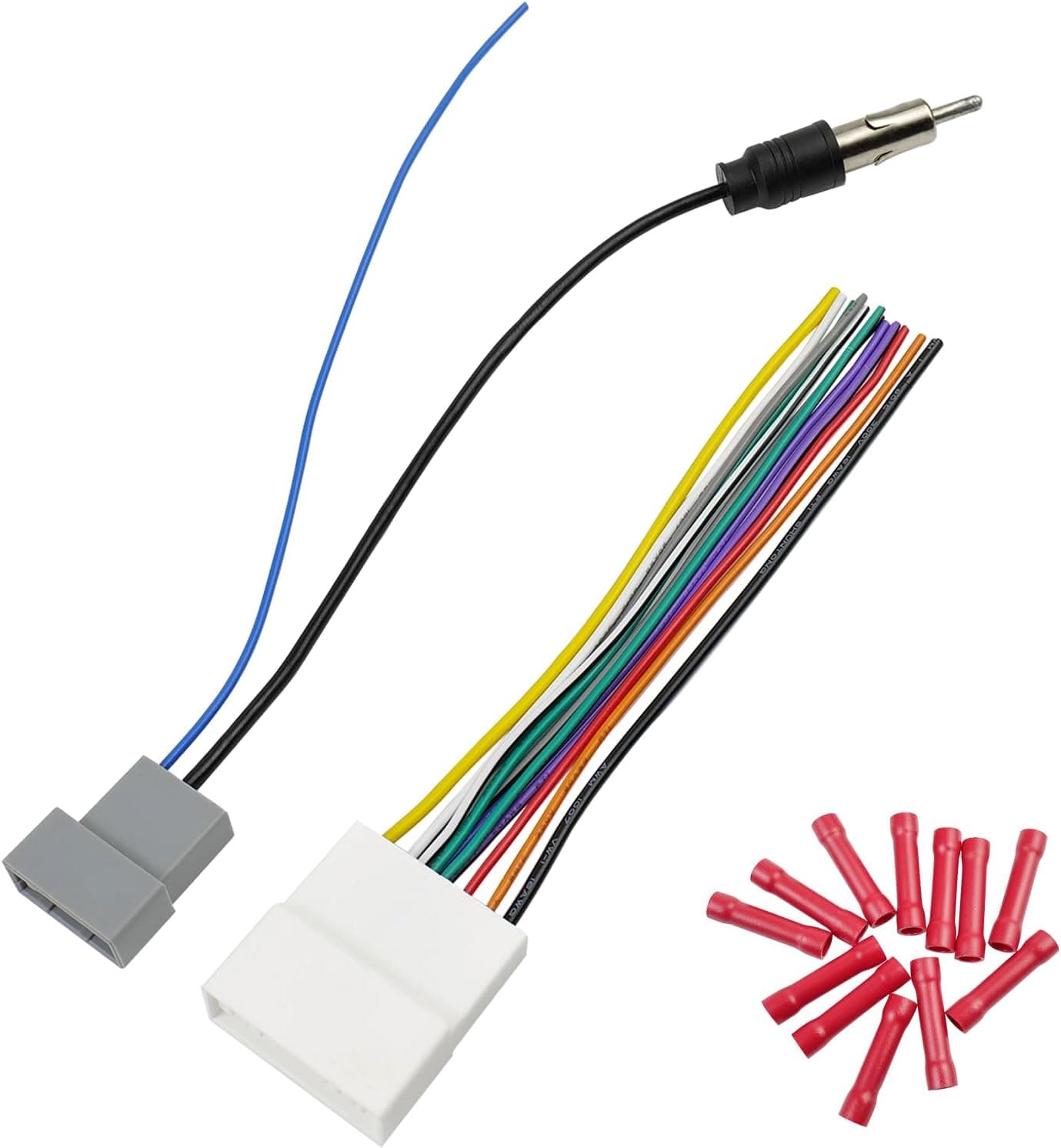Jayubien 20Pin Wiring Harness for Nissan Radio Wire Antenna Adapter Kit