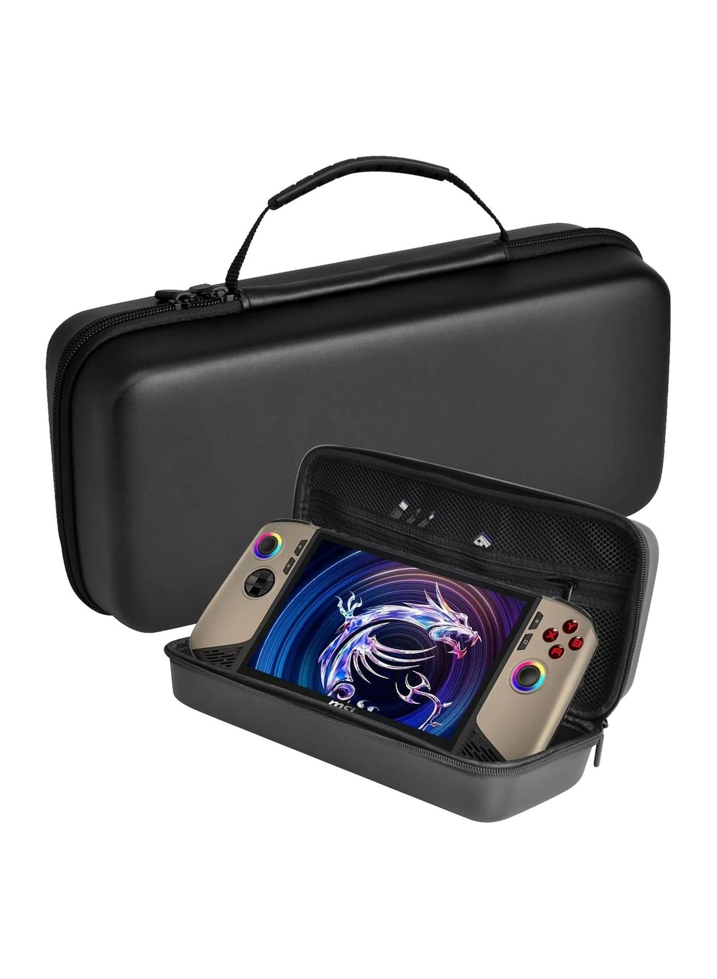 Protective case for MSI Claw 8 AI+ (2025), Travel tote for gaming handheld, Hard case with stand mode and mesh pocket for MSI Claw 8 AI+ accessories