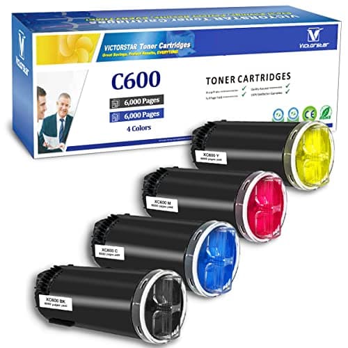 VICTORSTAR Remanufactured Toner Cartridge C600 C605 Standard Capacity 6000 Pages Yield Each Color for Xerox VersaLink C600 C605 Laser Printers (4 Colors)