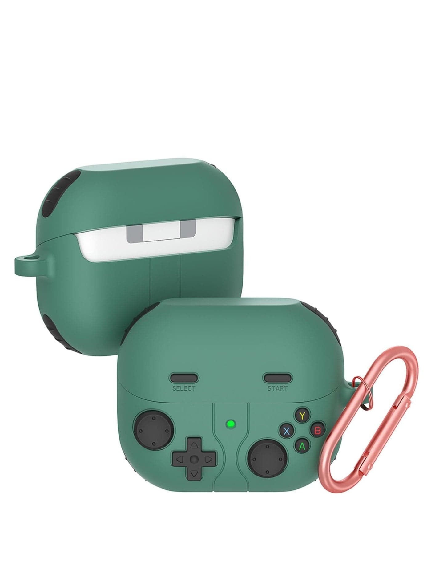 Compatible with Samsung Galaxy Buds 3/3 Pro Case Handheld Game Console Design Case with Keychain Durable Silicone Protective Case Compatible with Galaxy Buds 3 Buds3 Pro (Green)