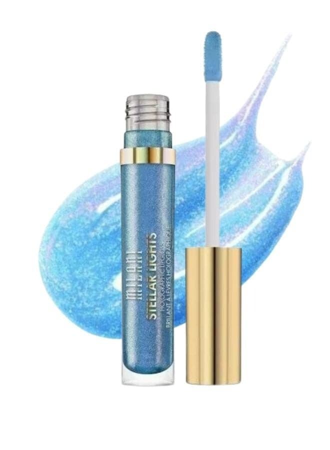Milani Stellar Lights Holographic Lip Gloss #02 Iridescent Blue – High-Shine, Multi-Dimensional Finish | Lightweight, Non-Sticky Formula | 6ml