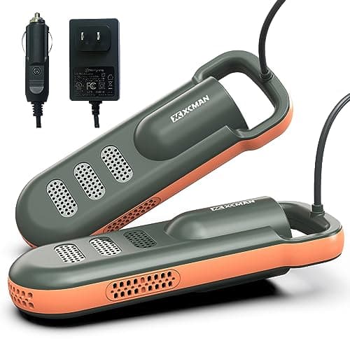 XCMAN Portable Shoe Dryers and Boot Dryer,Boot dryer for winter Boots, Work Boots, Rain Boots, Tennis Shoes, Ski Boot Liners,With integrated fan and heater-Ultra Silent | 12V DC/AC Converter| US Plug