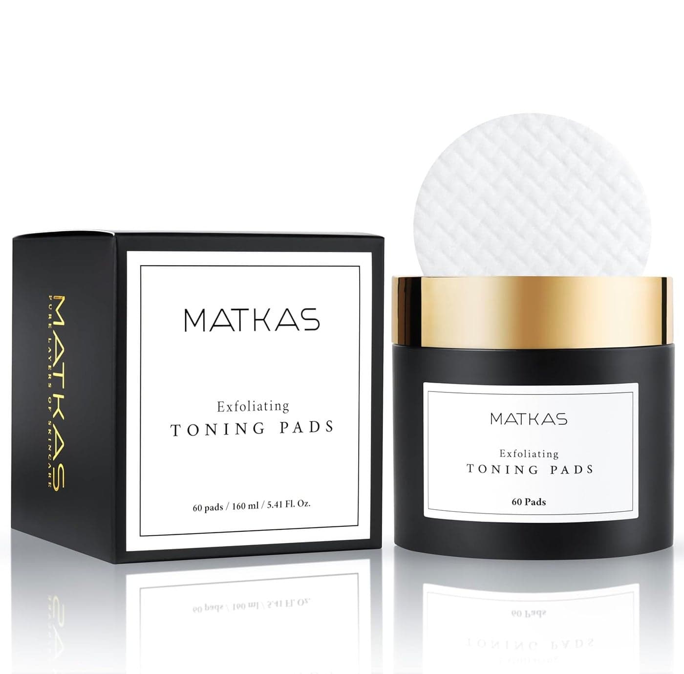 MATKAS Korean Exfoliating Toning Pads for Oil Control Large Pores Blackheads Uneven Skin Tone Textured Skin Glycolic Acid Lactic Acid Salicylic Acid Witch Hazel Extract Korean Toner Pads 60