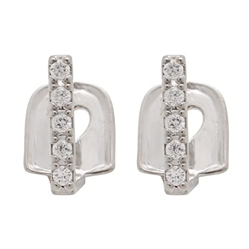 Retzjorv 2 Pcs 18K Gold Plated Hip Hop Teeth Grillz Caps Iced Out CZ Gap Grillz Single Tooth Top or Bottom Grills for Your Teeth Grillz Set for Men Women (02, Silver)