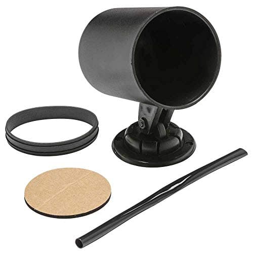 GlowShift Universal Black Single Gauge Swivel Dashboard Pod - Fits Any Make/Model - Swivels 360 Degrees - ABS Plastic - Mounts (1) 2-1/16" (52mm) Gauge to Vehicle's Dash