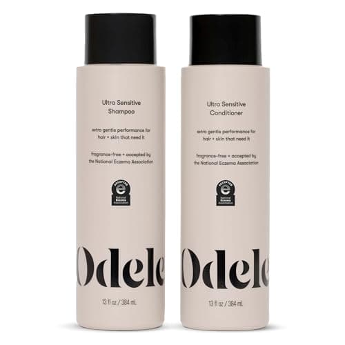 Odele Sulfate-Free Ultra-Sensitive Shampoo & Conditioner Set for Extra Gentle Cleansing and All Hair Types, 13 Fl Oz Each (2-Pack)