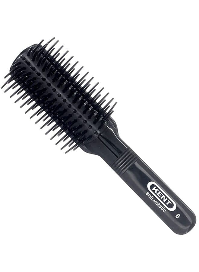Kent AS8 Anti Static Hair Brush Travel Brush Small Hair Brush for Smoothing, Straightening, and Curling Short or Medium Hair. 7-Row Mini Hairbrush Anti Static for Hair Frizz Free Brush Made in England