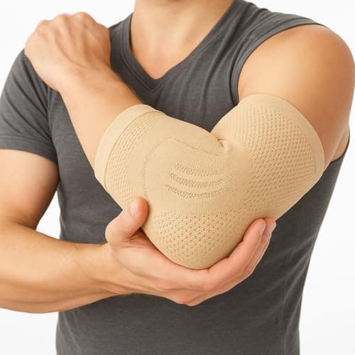 Dr Helix Unisex Skin Elbow Brace - Adjustable Support for Elbow Injuries, Tendonitis, & Pain Relief - Comfortable, & Lightweight - Ideal for Sports, Recovery, & Everyday Use - (Pack of - 1)