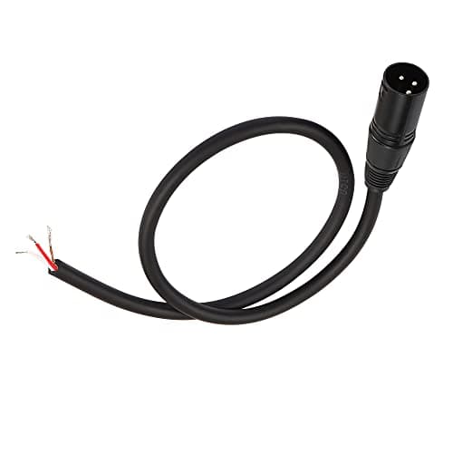 MEIRIYFA XLR Cable Microphone 3pin Pigtail Bare Wire Open End Gold Plated Connector Speaker Cord Replacement Audio Cable for DJ/PA Amplifier Subwoofer -0.5M (XLR Male)