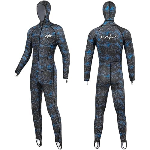Men Women Full Body Scuba Rash Guard Swimwear WetsuitLong Sleeve UV Protection Swimsuit Surfing Swimming Diving Snorkeling Suits for Water Sports Blue S