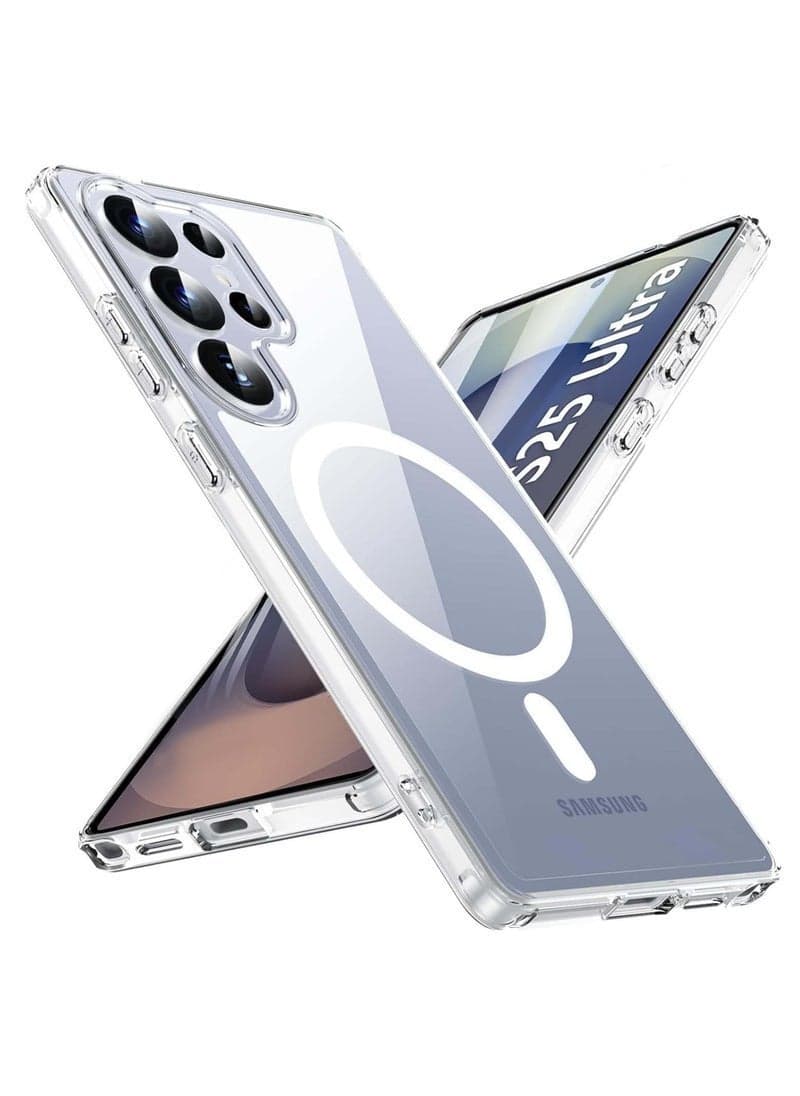 Magnetic Case for Samsung Galaxy S25 Ultra – Slim Clear Shockproof Cover with MagSafe Compatibility, Anti-Scratch Protection, Non-Slip Grip, Soft TPU Bumpers, Wireless Charging Support – Ultra-Slim Protective Case for S25 Ultra