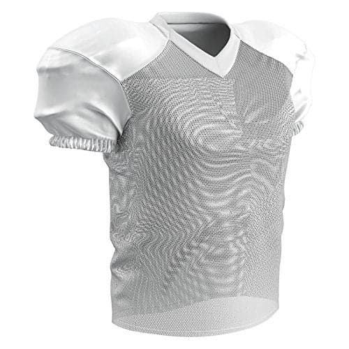 Champro Time Out Polyester Practice Football Jersey, White, Adult Medium