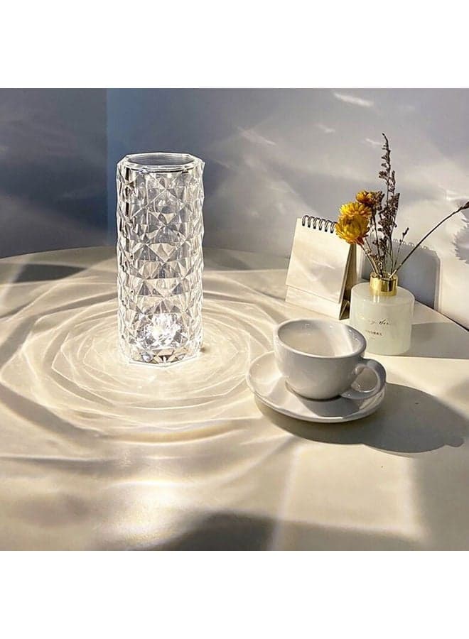 LED Crystal Diamond Table Lamp Clear 21cm