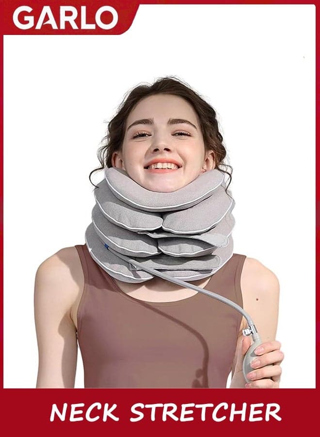 Neck Stretcher with Neck Brace, Cervical Traction Device, Neck Pain Relief Tool, Adjustable Inflatable Cervical Brace,Home Use Neck Decompression Device New Technology Breathable Fabric
