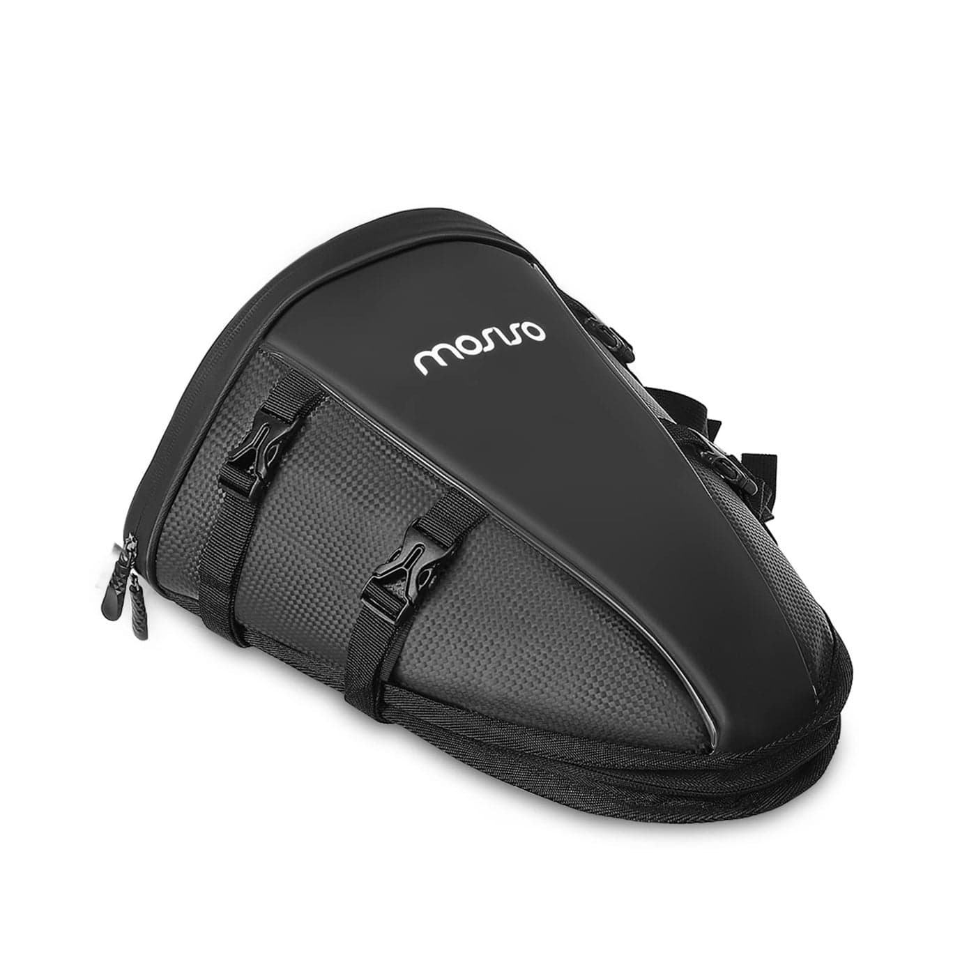 MOSISO Motorcycle Tail Bag Multifunctional Waterproof Polyester Storage Saddle Bag 10L Outdoor Sports Motorbike Rear Seat Light Tank Handbag Tool Carry Pouch with Shoulder Strap Black