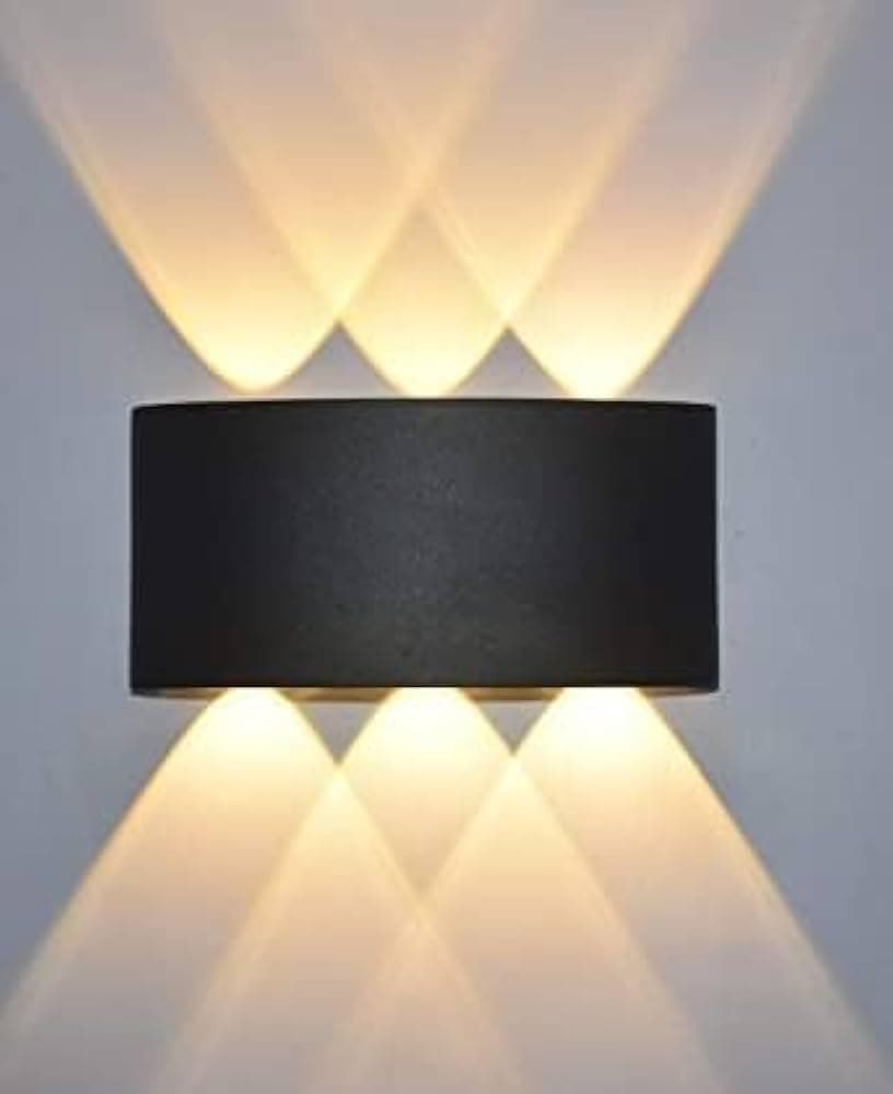 LEDDiT Up Down Wall Light | 6 Way 6W Warm White | IP66 Waterproof Outdoor Light | Modern Wall Lamp for Home, Balcony, Gate, Exterior | 2 Year Warranty |Pack of 3