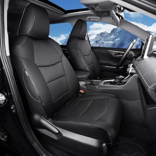 HKZ Custom Fit Corolla Cross Car Seat Covers Full Sets for 2021 2022 2023 2024 2025 Toyota Corolla Cross L LE XLE (Non-Hybrid) - Faux Leather(Black)