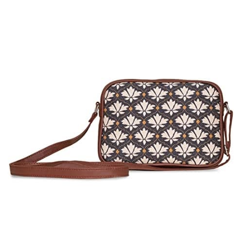 ZOUK Sling Bag | Crossbody Bags for Women | Women's Handbags | Stylish | Vegan Leather Evening Bag | Travel & Office Use | Purse and Wallet | Bidri Kaiser Print