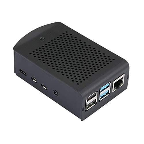 REES52 Raspberry Pi 4 Model B Aluminum Case RPI 4 Metal Shell Black Box Enclosure for RPI 4B Only (Black)