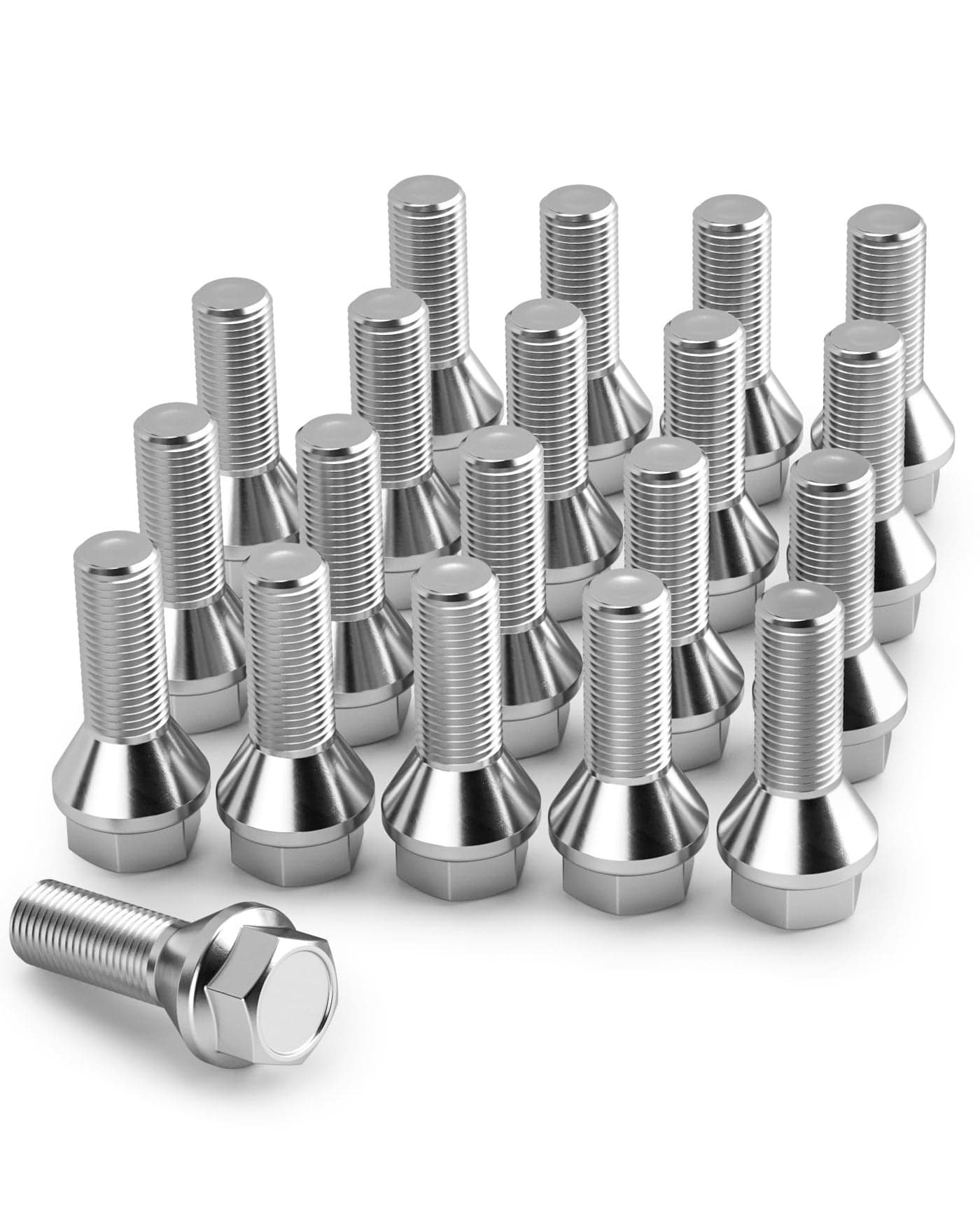KSP M12x1.25 Wheel Lug Bolts, 20PCS Extended OEM/Stock Wheel Studs for 2015-2022 Renegade, 2017-2022 Compass, 2014-2023 Cherokee, 17mm Hex 28mm Shank ET Studs for Dart